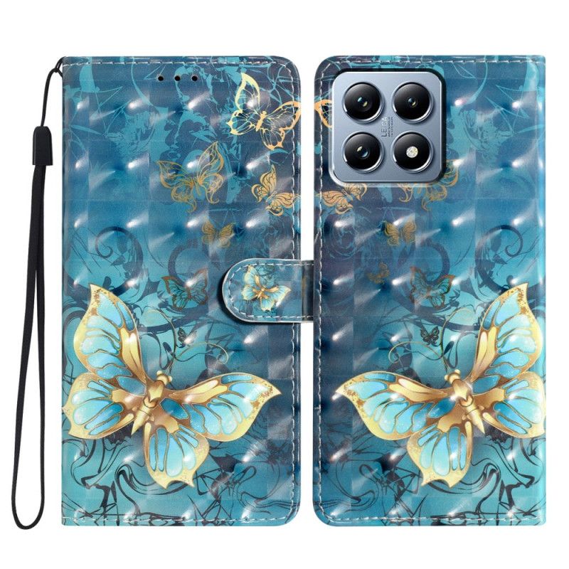 Kotelot Xiaomi 15t Pro Kultaisia Perhosia