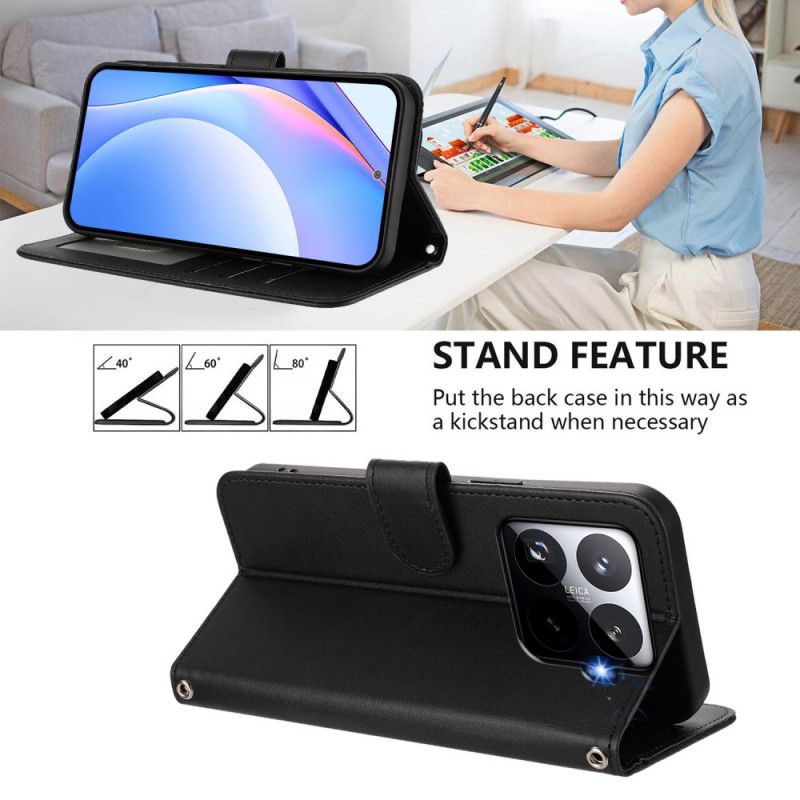 Kotelot Xiaomi 15t Pro Rfid-suojattu Nahkakuvioinen Suojakuori