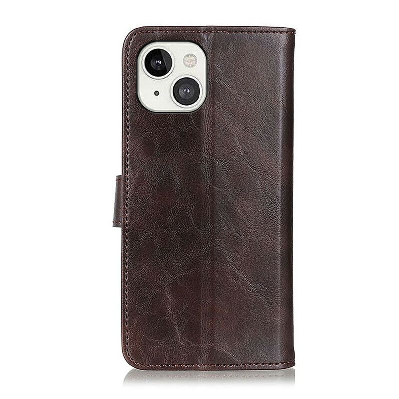 Flip Kotelot iPhone 13 Tricolor Vintage Leather Effect
