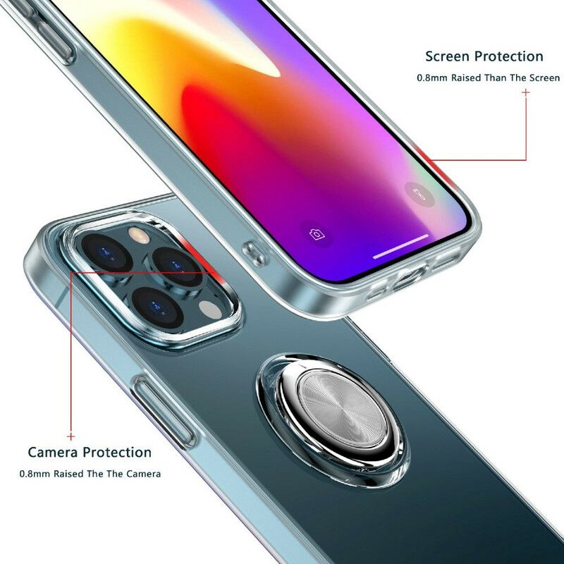 Kuori iPhone 13 Läpinäkyvä Tukirenkaalla
