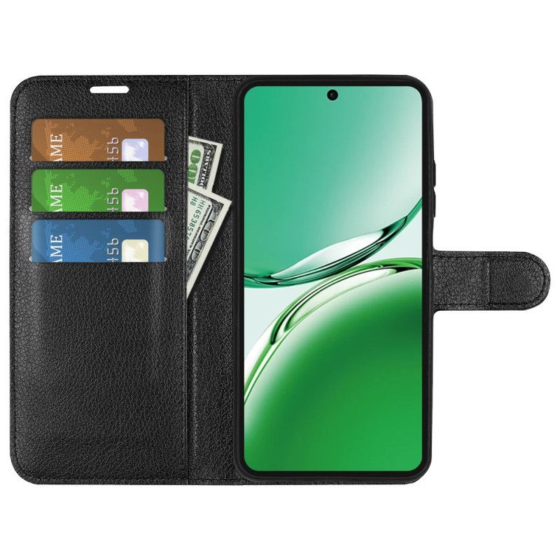 Kuoret Oppo Reno 12f 5g Classic Litchi Faux Leather