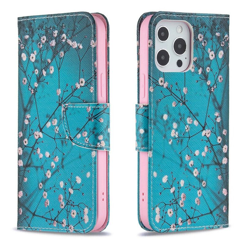 Flip Kotelot iPhone 13 Pro Max Kukkiva Oksa Suojakuori