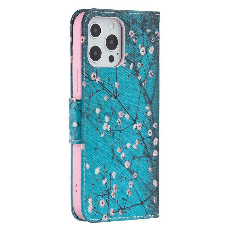 Flip Kotelot iPhone 13 Pro Max Kukkiva Oksa Suojakuori