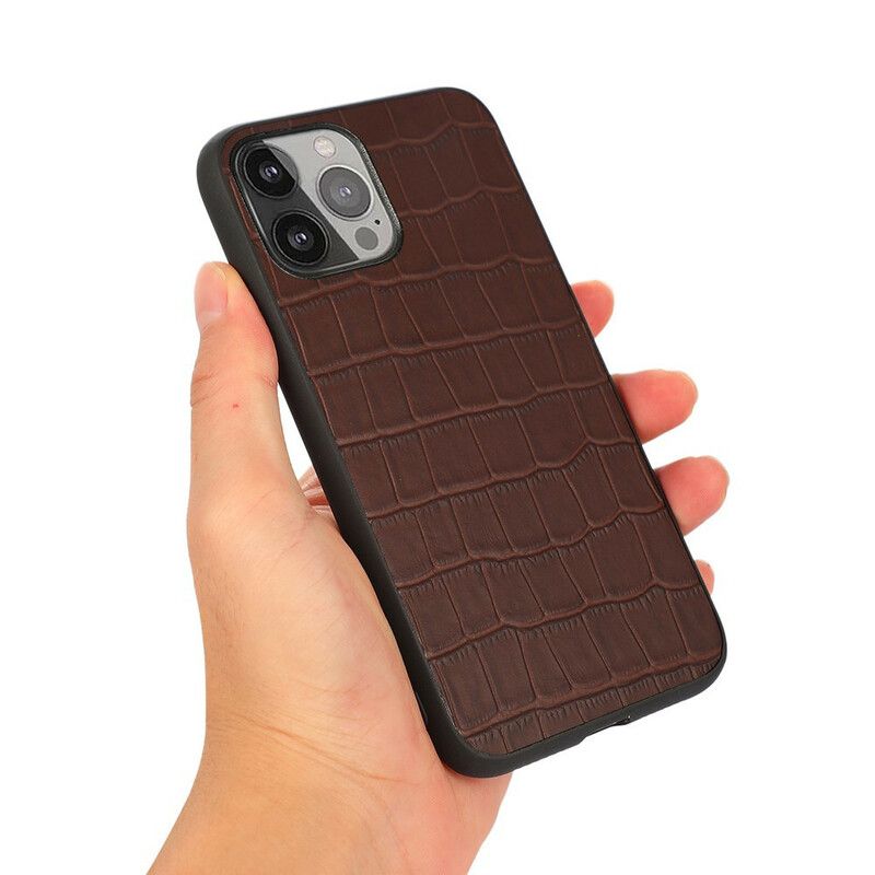 Kuori iPhone 13 Pro Max Aitoa Krokotiilinahkaa