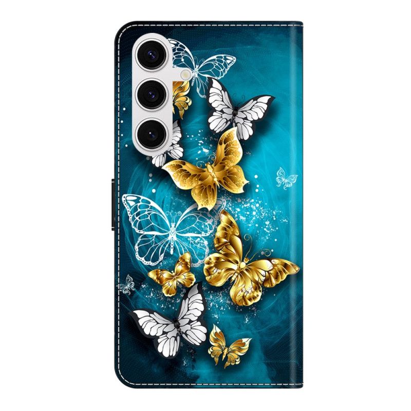 Kuoret Samsung Galaxy S26 Plus Kultainen Perhonen Vihreällä Pohjalla