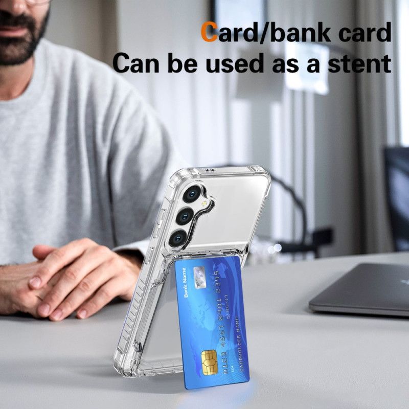Kuori Samsung Galaxy S26 Plus Läpinäkyvä Korttikotelo Ja Teline Suojakuori