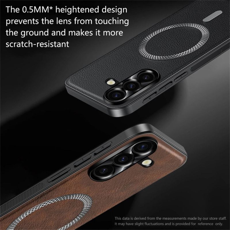 Puhelinkuoret Samsung Galaxy S26 Plus Nahkaefekti Ja Metallinen Linssikehys