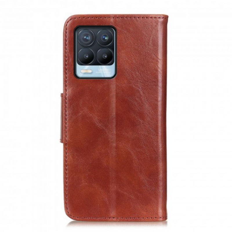 Flip Kotelot Realme 8 / 8 Pro Retro Haljasnahkaa