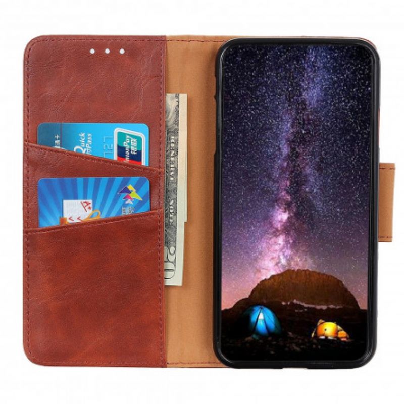 Flip Kotelot Realme 8 / 8 Pro Retro Haljasnahkaa