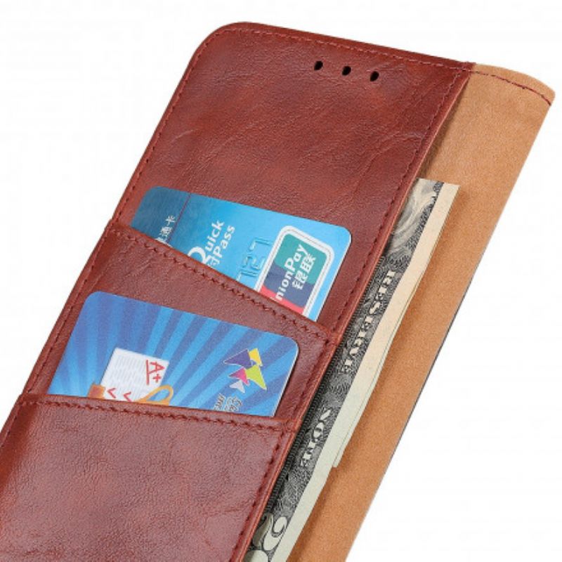 Flip Kotelot Realme 8 / 8 Pro Retro Haljasnahkaa