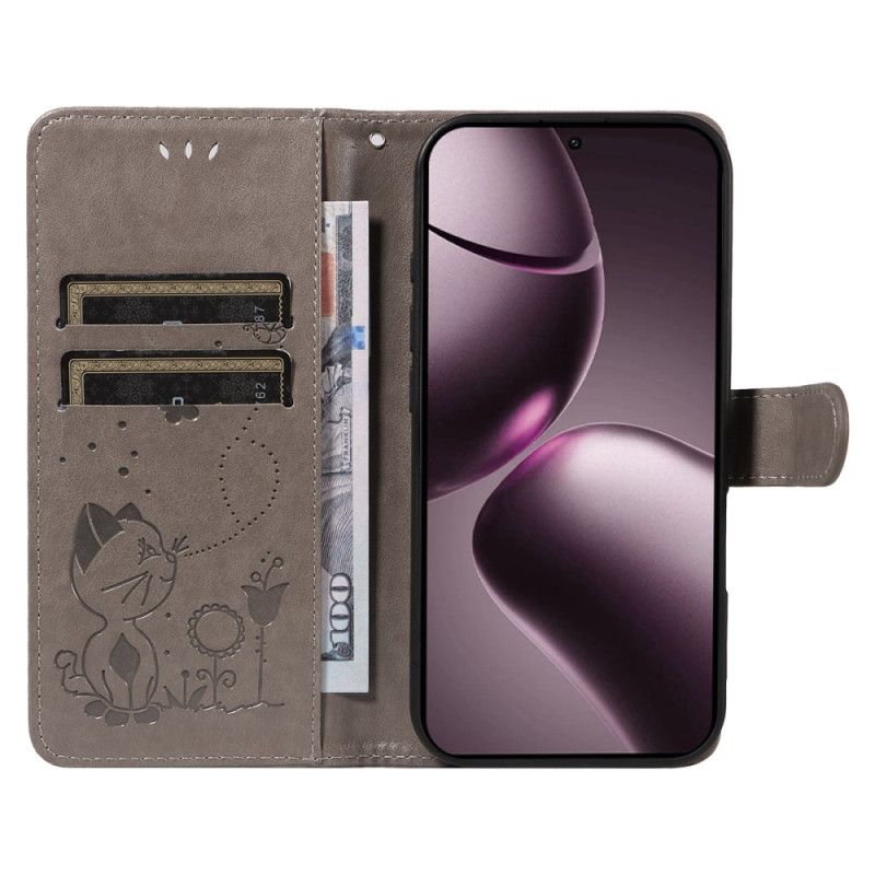 Nahkakotelo Xiaomi 15t Kissa Ja Mehiläinen