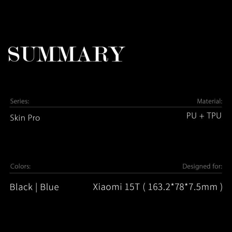 Nahkakotelo Xiaomi 15t Skin Pro -sarja Dux Ducis Suojakuori