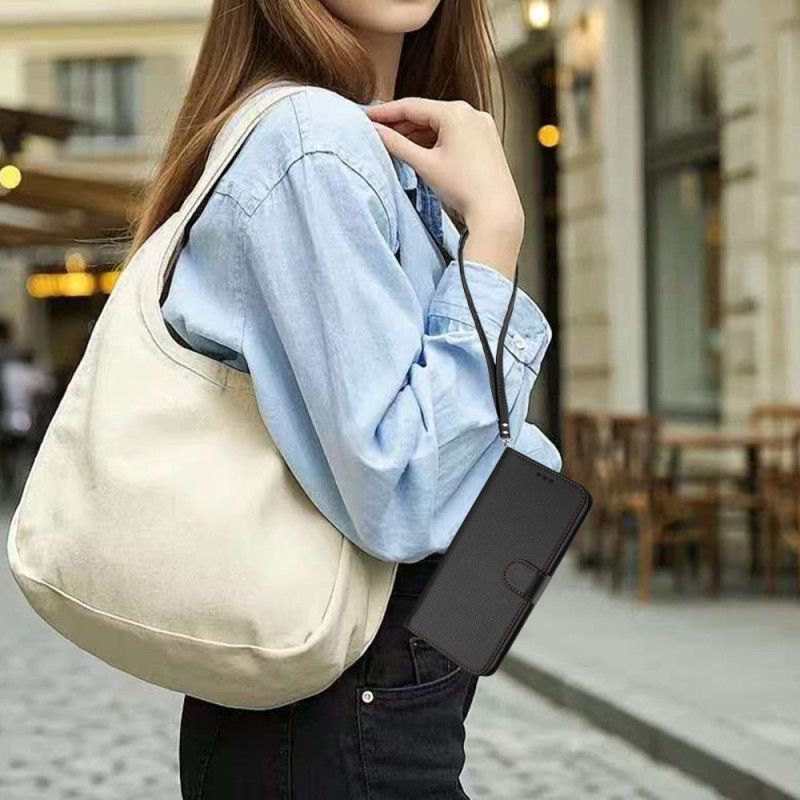 Nahkakotelo Xiaomi 15t Yksivärinen Hihnalla