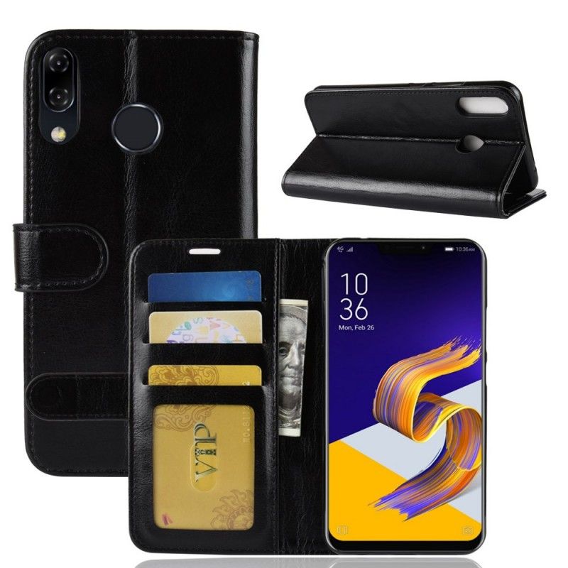 Flip Case Asus ZenFone 5 / 5Z Valkoinen Musta Erittäin Tekonahkaa