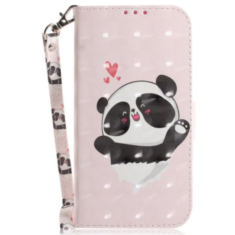 Kotelot Motorola Edge 50 Ultra Puhelinkuoret Panda Love Hihnalla