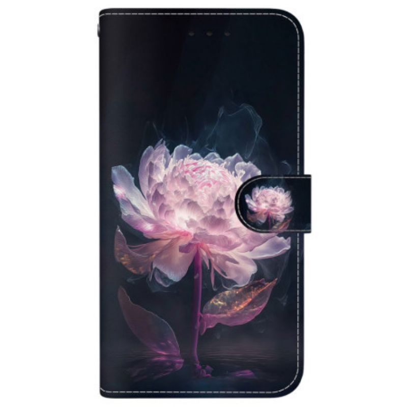 Kotelot Motorola Edge 50 Ultra Violetti Pioni Hihnalla