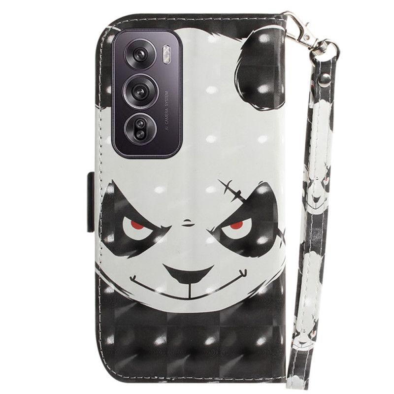 Kotelot Oppo Reno 12 Pro 5g Vihainen Panda Hihnalla