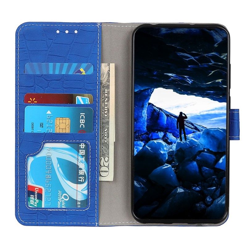 Suojakuori Huawei Nova 5T Vaaleansininen Musta Krokotiili Rakastan Sinua