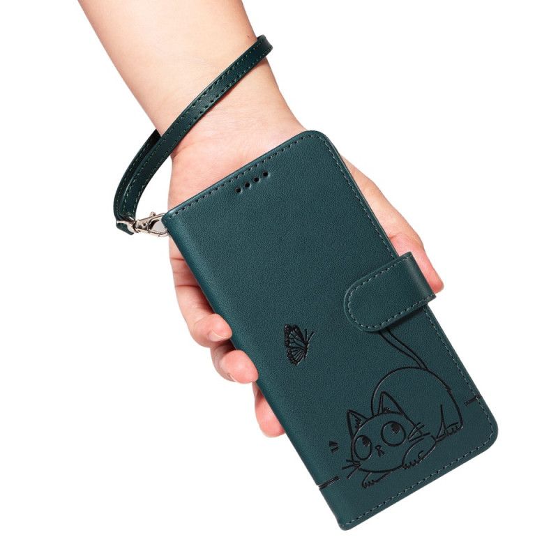 Kotelot Samsung Galaxy S25 Fe Puhelinkuoret Kissakuvio Hihnalla