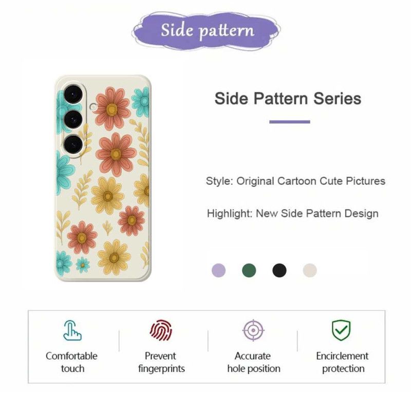 Kuori Samsung Galaxy S25 Fe Kukkasilikoni Suojakuori