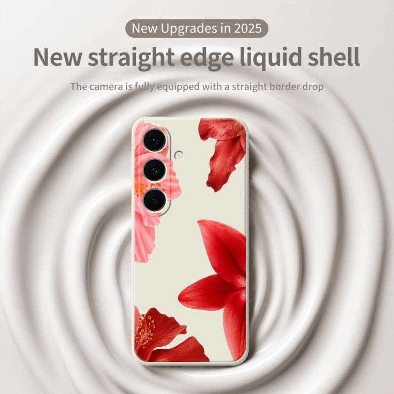 Kuori Samsung Galaxy S25 Fe Punainen Kukkasilikoni