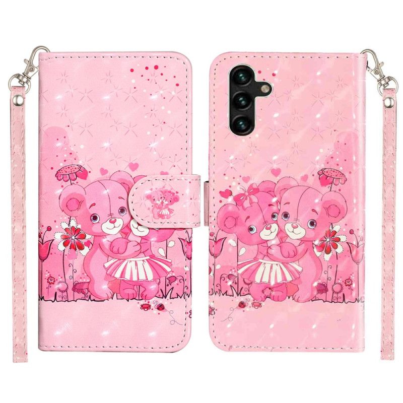 Nahkakotelo Samsung Galaxy S25 Fe Karhunpennut Ja Nauha