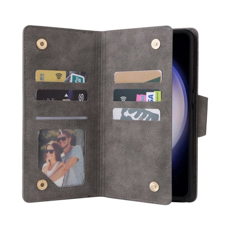 Nahkakotelo Samsung Galaxy S25 Fe Lompakko Vetoketjulla