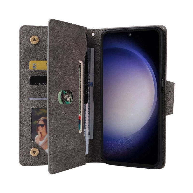 Nahkakotelo Samsung Galaxy S25 Fe Lompakko Vetoketjulla