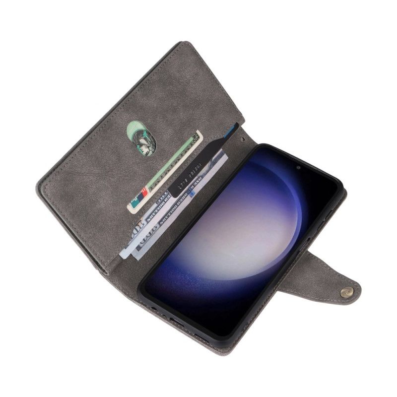 Nahkakotelo Samsung Galaxy S25 Fe Lompakko Vetoketjulla