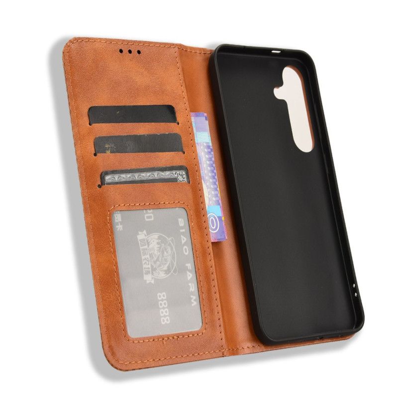 Nahkakotelo Samsung Galaxy S25 Fe Vintage-reunus