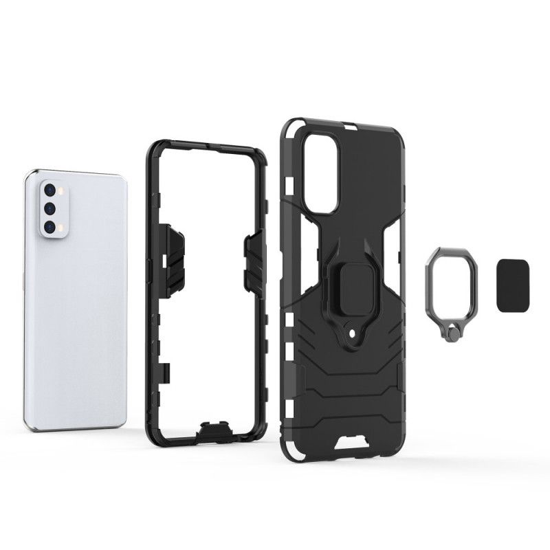 Kuori Realme 7 Pro Punainen Musta Kestävä Rengas Suojakuori