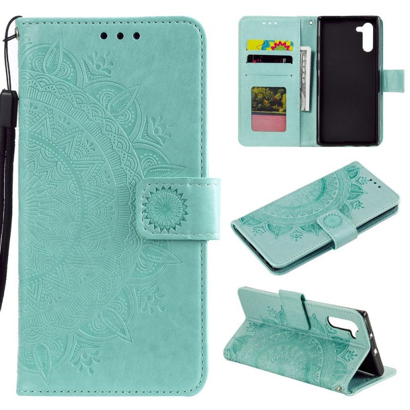 Kotelot Samsung Galaxy Note 10 Magenta Harmaa Aurinko Mandala Suojakuori