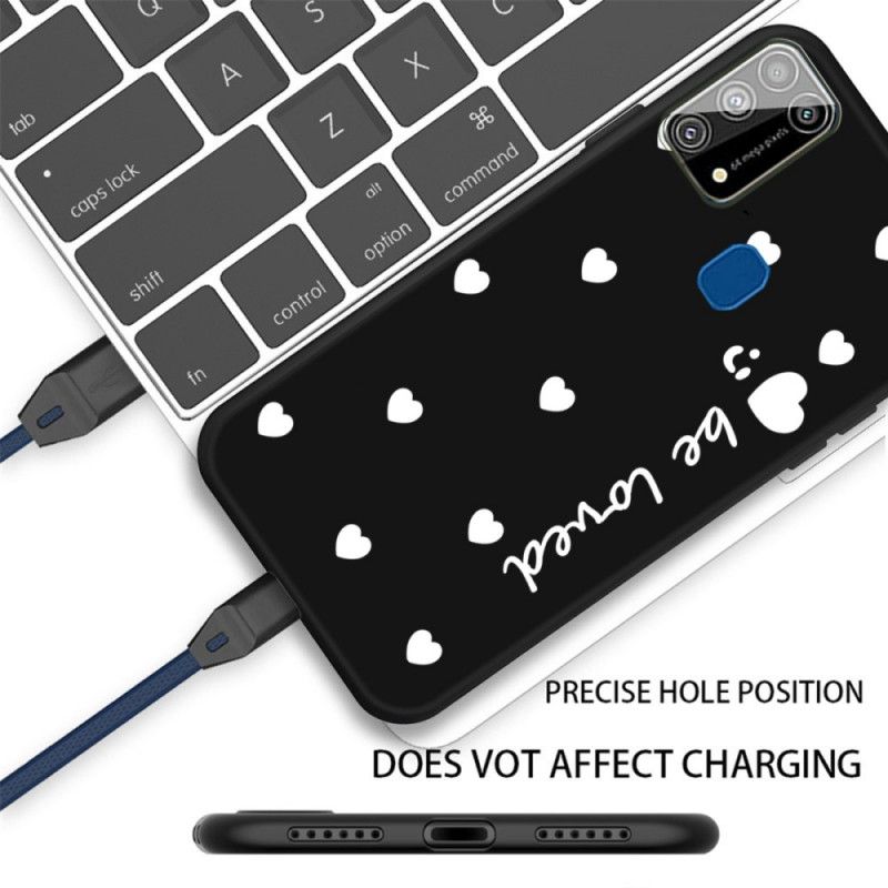 Kuori Samsung Galaxy M31 Harmaa Musta Silikonisydän Rakastetaan