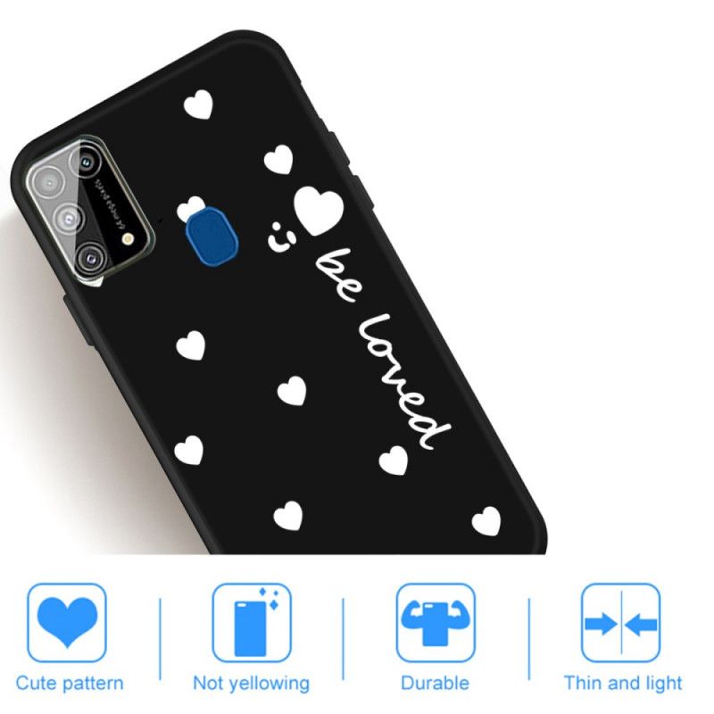 Kuori Samsung Galaxy M31 Harmaa Musta Silikonisydän Rakastetaan