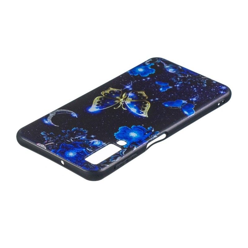 Kuori Samsung Galaxy A7 Kultainen Perhonen Suojakuori