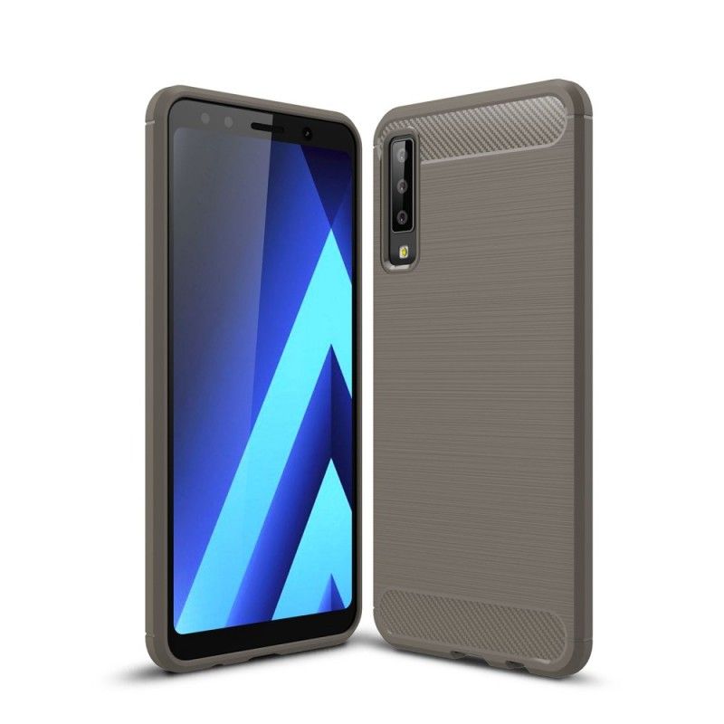 Kuori Samsung Galaxy A7 Punainen Musta Harjattu Hiilikuitu