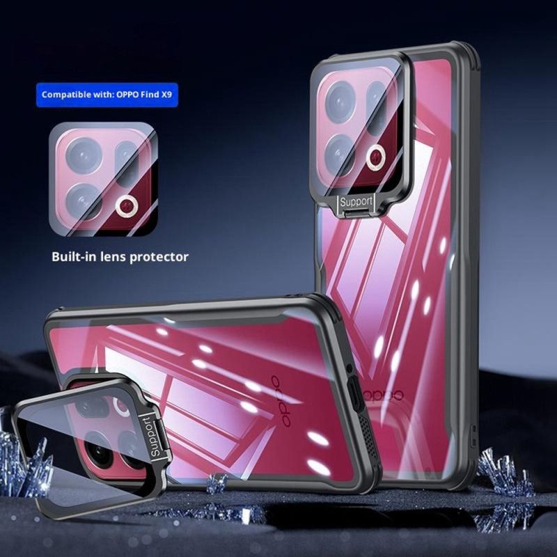 Case Oppo Find X9 5g Puhelinkuoret Kirkas Sisäänrakennettu Jalusta Ja Kamerasuoja