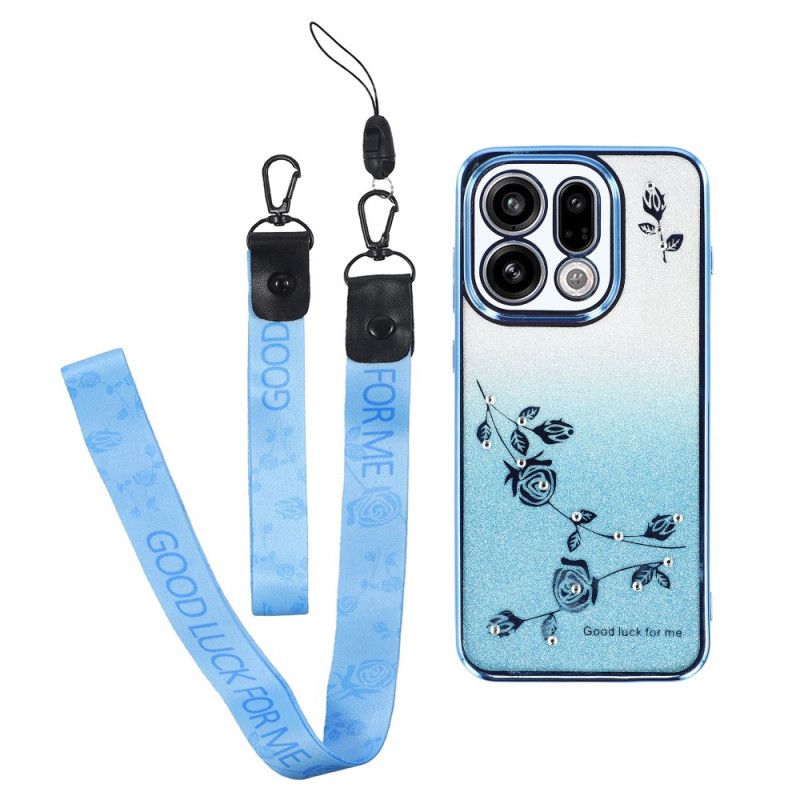 Puhelinkuoret Oppo Find X9 5g Kadem Kukkia Ja Strasseja Koristavat Hihnat