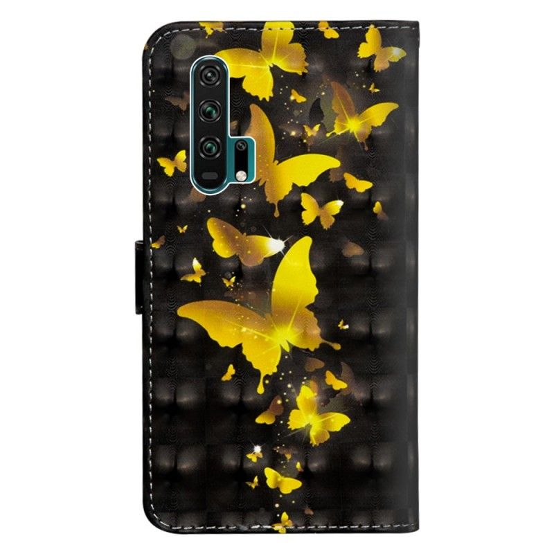 Kotelot Honor 20 Pro Keltaiset Perhoset Suojakuori