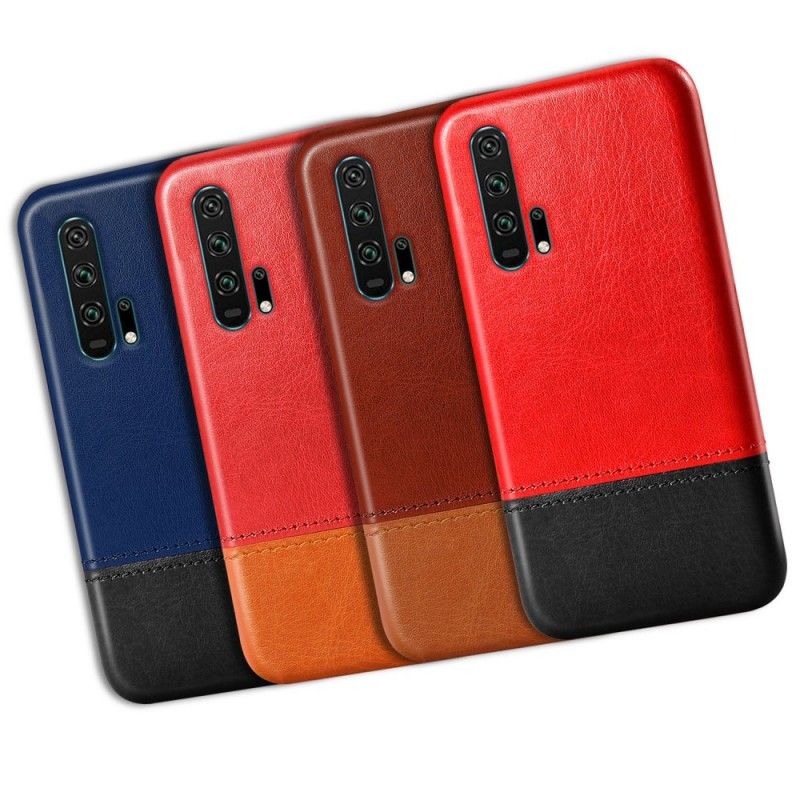 Kuori Honor 20 Pro Musta Kaksisävyinen Nahkaefekti