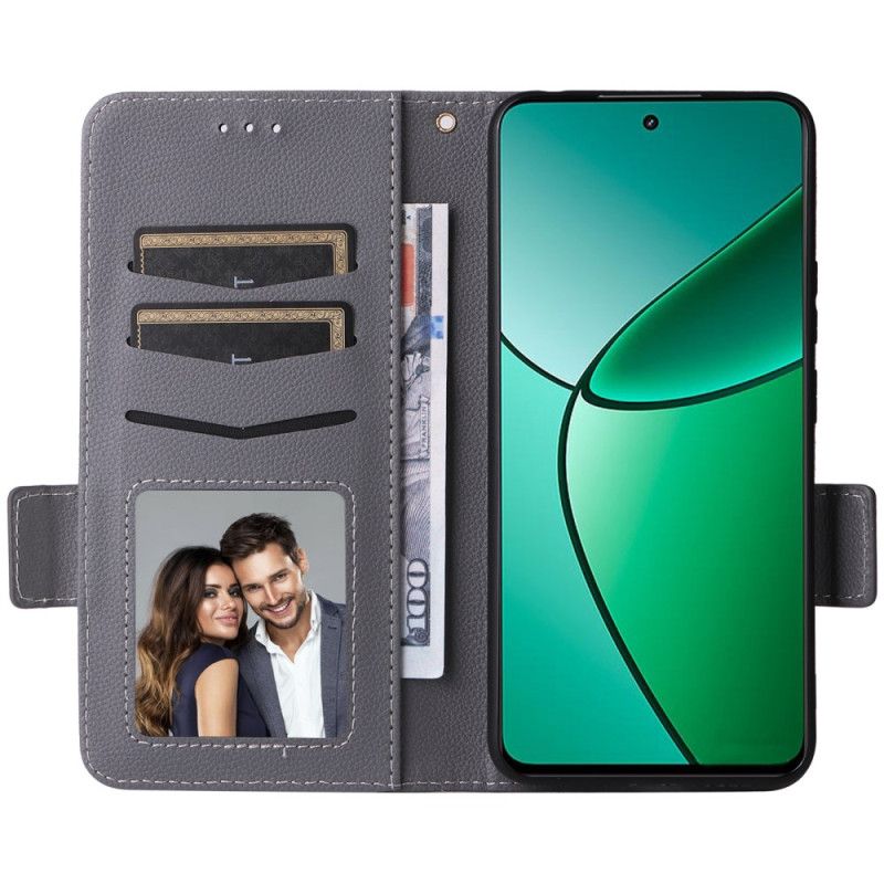 Nahkakotelo Realme 12 Plus 5g Litsirakenne Hihnalla