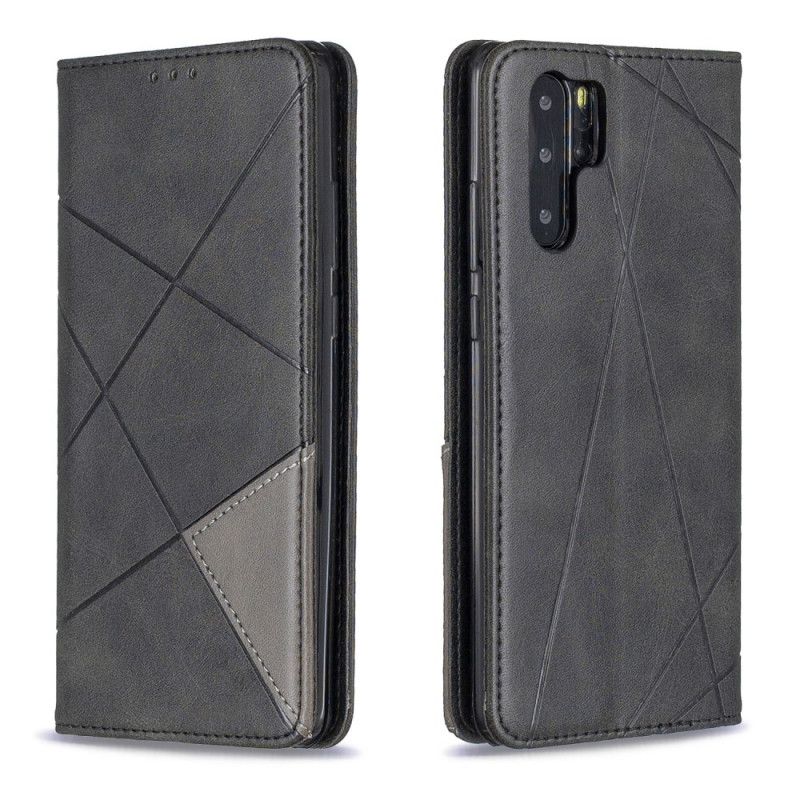 Flip Kotelot Huawei P30 Pro Harmaa Musta Puhelinkuoret Taiteilijan Tyyli