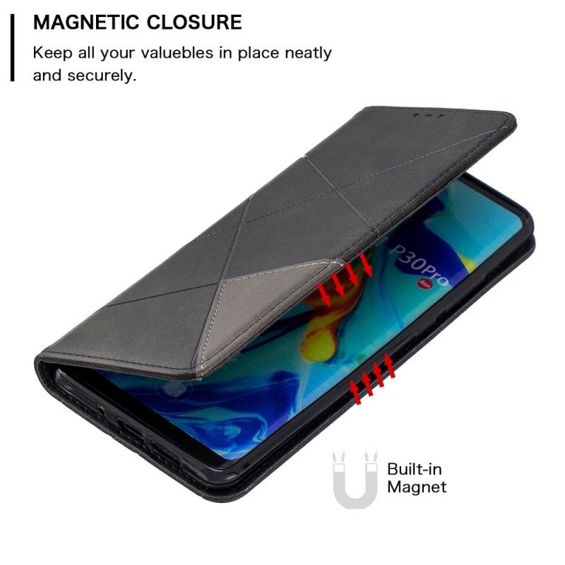 Flip Kotelot Huawei P30 Pro Harmaa Musta Puhelinkuoret Taiteilijan Tyyli