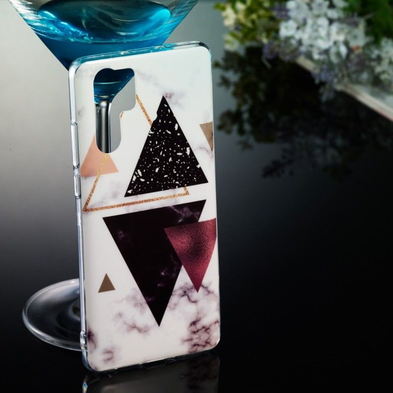 Kuori Huawei P30 Pro Marmoripunaiset Kolmiot Suojakuori