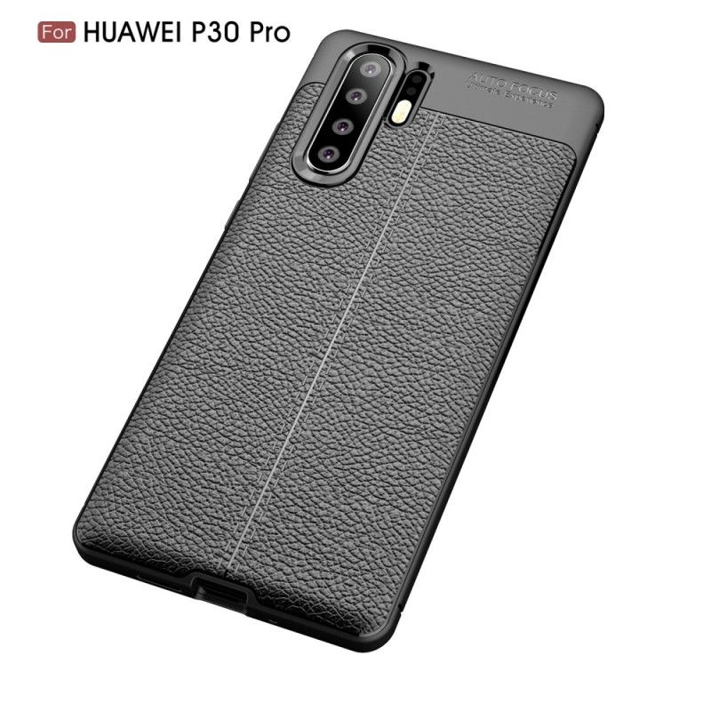 Kuori Huawei P30 Pro Punainen Musta Kaksilinjainen Litsi Nahkainen Vaikutus