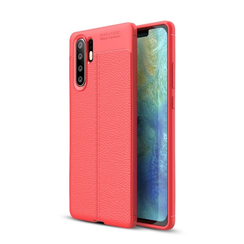 Kuori Huawei P30 Pro Punainen Musta Kaksilinjainen Litsi Nahkainen Vaikutus