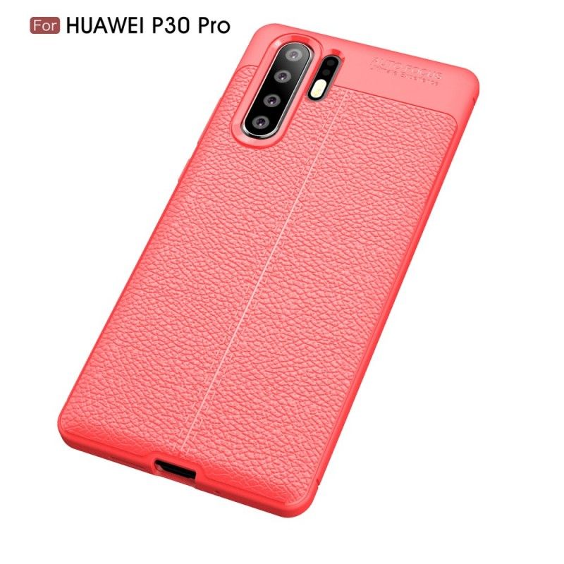 Kuori Huawei P30 Pro Punainen Musta Kaksilinjainen Litsi Nahkainen Vaikutus
