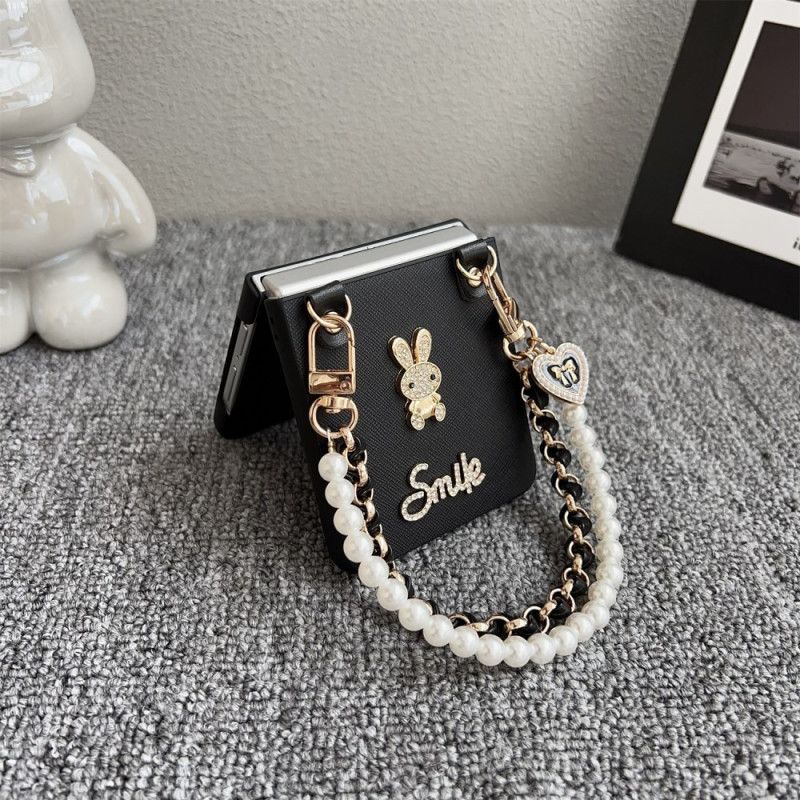 Case Samsung Galaxy Z Flip 7 Puhelinkuoret Hymiöpupu Rannekkeella