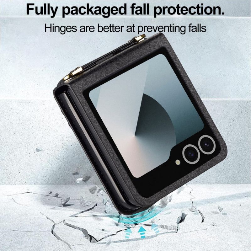 Kotelot Samsung Galaxy Z Flip 7 Nahkatyylinen Korttikotelo Ja Olkahihna
