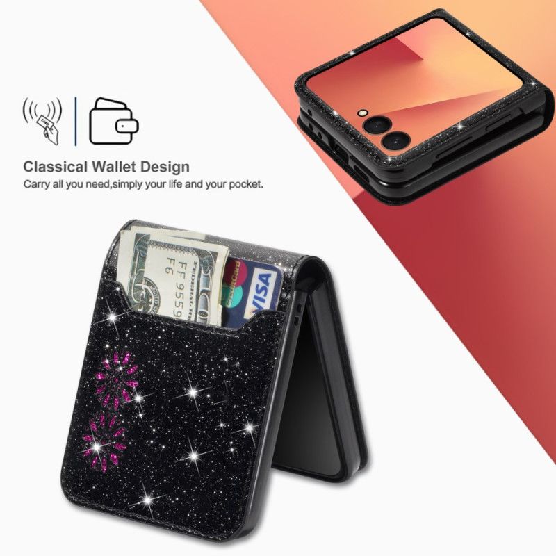 Kuori Samsung Galaxy Z Flip 7 Kimaltava Korttiteline